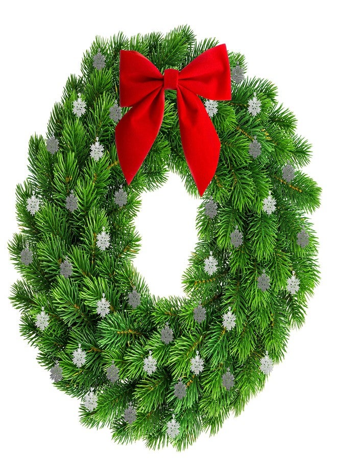 BANBERRY DESIGNS Christmas Snowflake Ornaments - Pack of 48-24 Silver and 24 Glittered White - 1 1/4" Dia - Image 3