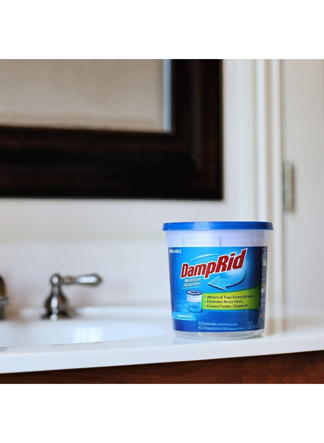 DampRid Refillable Moisture Absorber, 10.5 oz. Cups, 4 Pack, Fragrance Free  - Image 1
