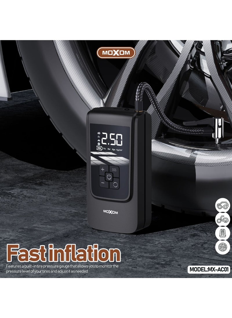 MOXOM MX-AC01 Portable Cordless Air Pump and Power Bank 4000 mAh with LCD + LED Display  - Image 4
