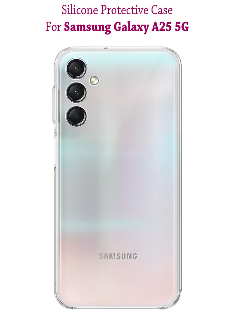 Silicone Protective Back Case Cover For Samsung Galaxy A25 5G - Clear  - Image 1