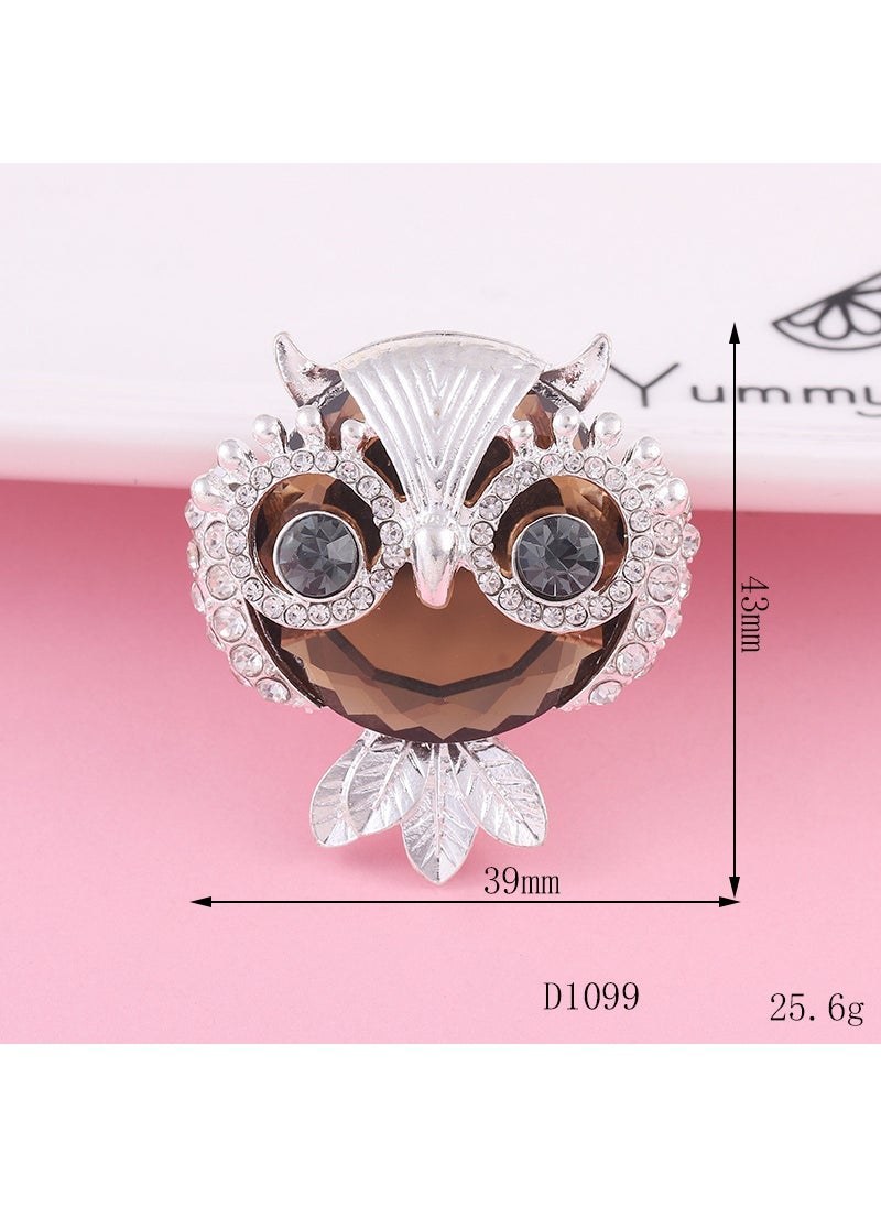 بيوينتي Owl Rhinestone DIY Fridge Magnet D1099 silver champagne 