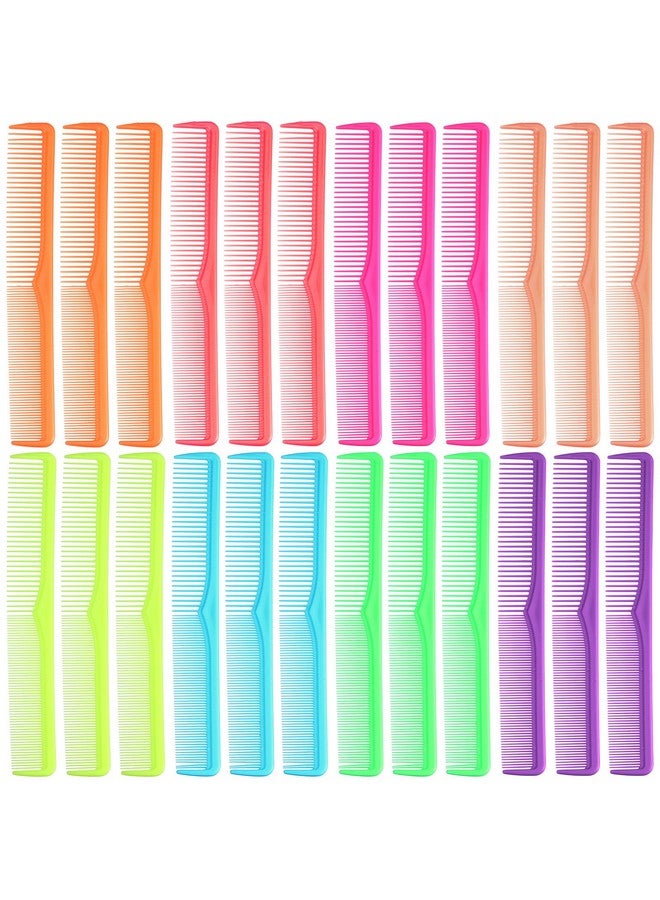 Meanplan Hair Cutting Combs, 24 Pieces Carbon Fiber Combs for Hair Stylist, Fine and Wide Tooth Cutting Combs, All Purpose Hair Comb for Men and Women, Bright Color - Image 1
