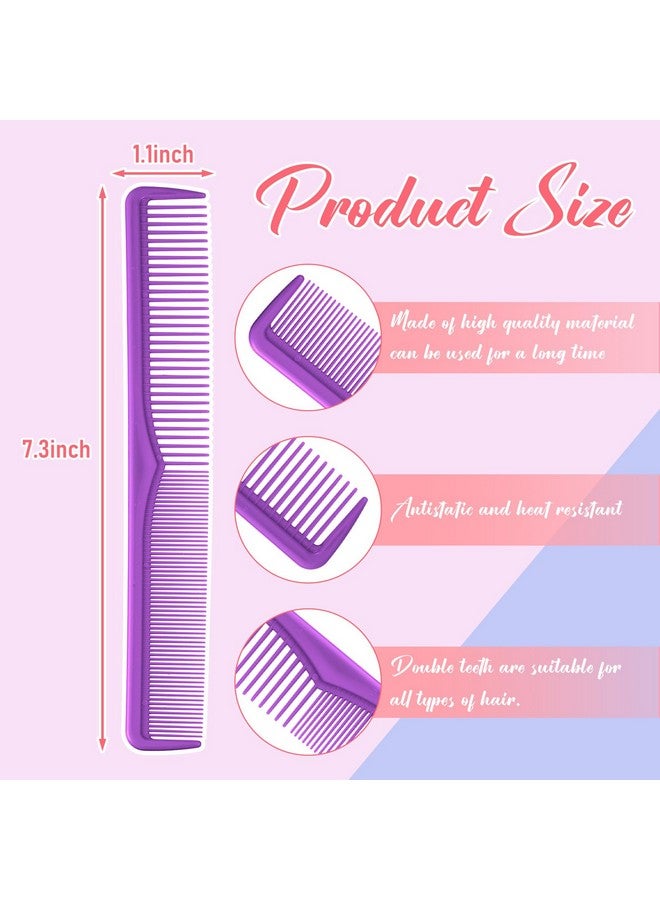 Meanplan Hair Cutting Combs, 24 Pieces Carbon Fiber Combs for Hair Stylist, Fine and Wide Tooth Cutting Combs, All Purpose Hair Comb for Men and Women, Bright Color - Image 2