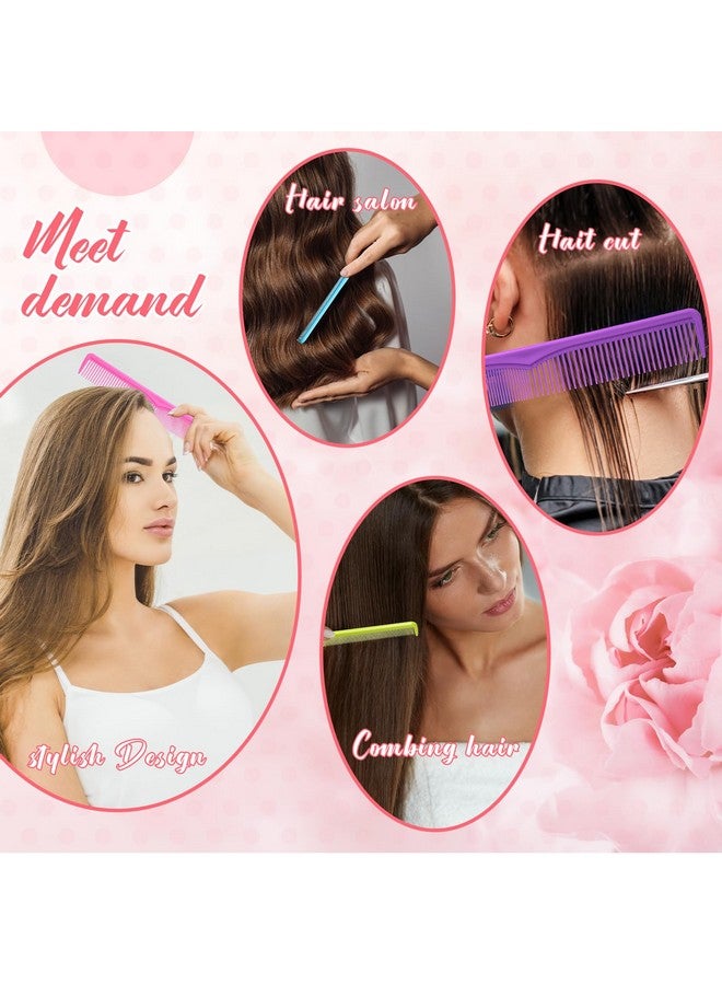 Meanplan Hair Cutting Combs, 24 Pieces Carbon Fiber Combs for Hair Stylist, Fine and Wide Tooth Cutting Combs, All Purpose Hair Comb for Men and Women, Bright Color - Image 4