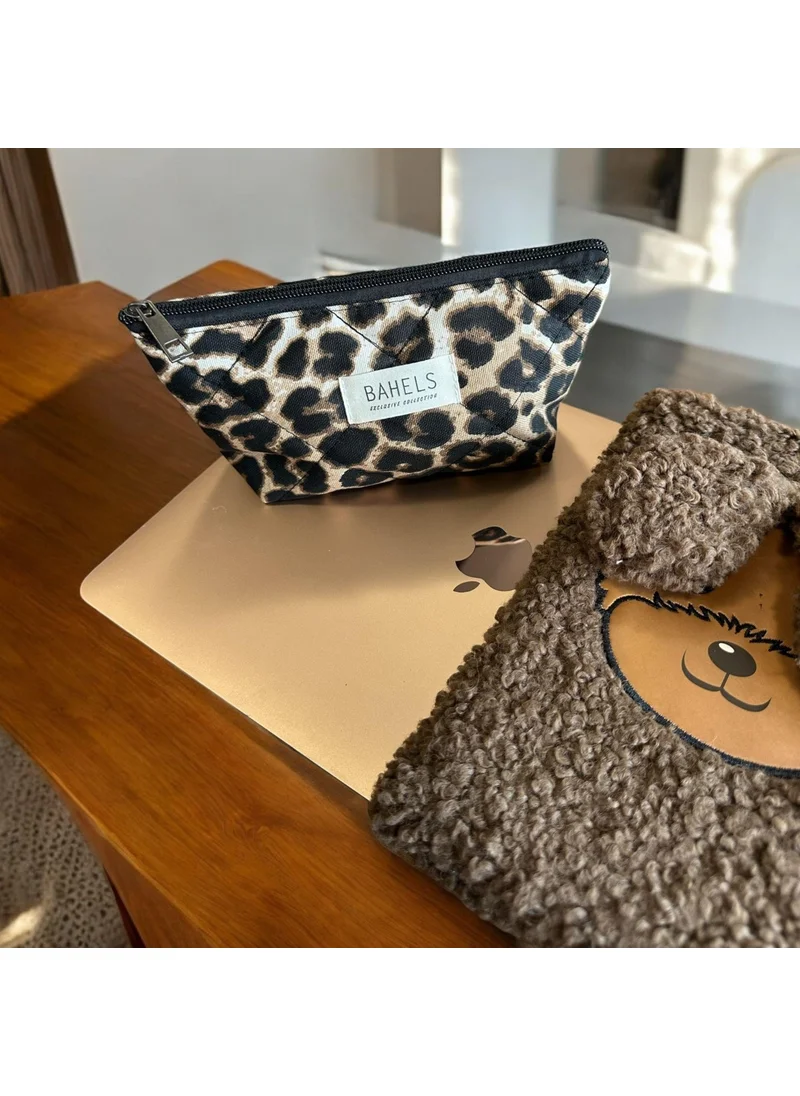 باهلس Viral Leopard Zippered Single Compartment Pencil Case Pencil Case Wallet Makeup Bag