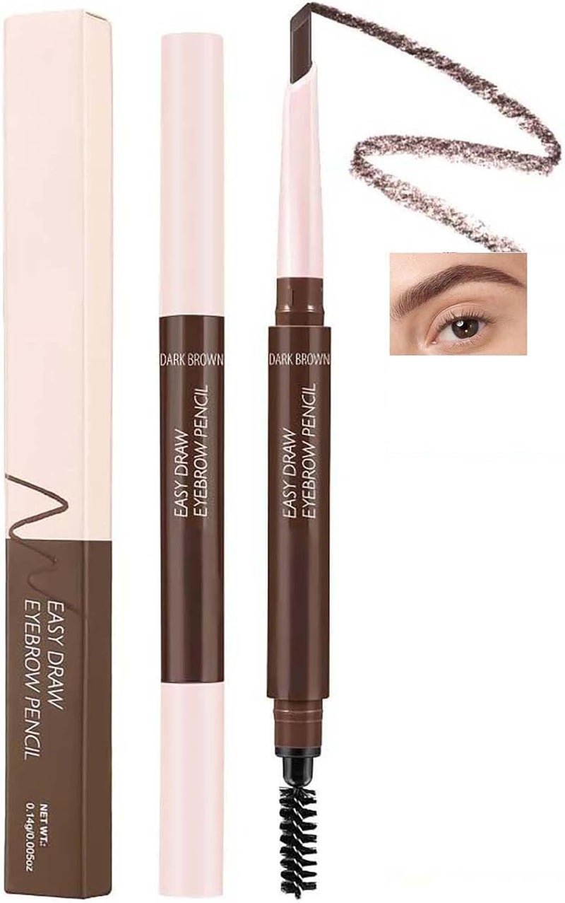Eyebrow Pencil Dark Brown DualEnded with Brush Rotating Tip for Precise Application Waterproof SmudgeProof LongLasting Formula Easy to Use for Natural Brows Perfect for Beginners