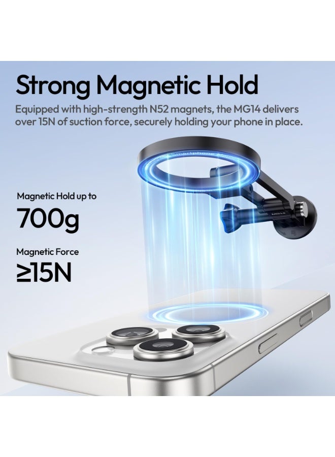 يولانزي حامل ULANZI MG14 المغناطيسي للرقبة للهاتف/كاميرا الحركة، حامل الهاتف للرقبة بدون استخدام اليدين لتسجيل فيديو POV/Vlog لهاتف iPhone وSamsung وSony وLG وGoogle وجميع الهواتف الذكية وGoPro وInsta360 وDJI Action Cameras - Image 4