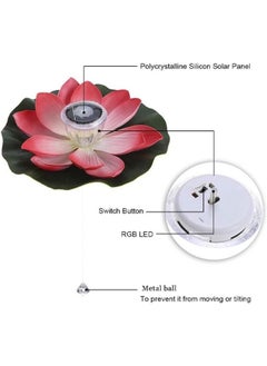 BLUE CORAL LED Floating Lotus Flower Solar Power LED Lotus Light RGB Color Change Lamp Outdoor Lighting Garden Yard Waterproof Pond Pool Decor Night Light Wedding Decor Red  - Image 2
