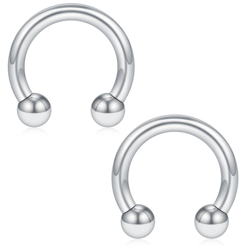 SCERRING 12PCS 10mm Mix Color Stainless Steel Nose Horseshoe Hoop Rings Eyebrow Lip Ear Tragus Septum Piercing Hanger Retainer 12G - Image 3