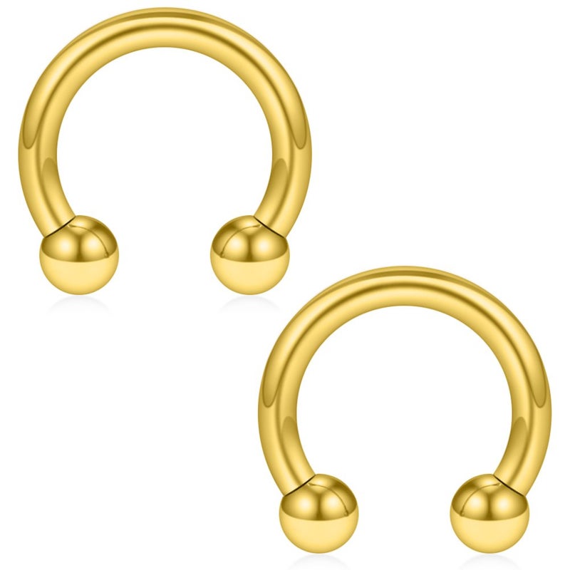 SCERRING 12PCS 10mm Mix Color Stainless Steel Nose Horseshoe Hoop Rings Eyebrow Lip Ear Tragus Septum Piercing Hanger Retainer 12G - Image 5