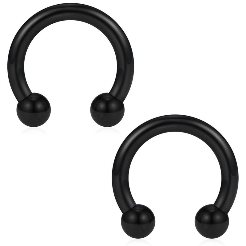 SCERRING 12PCS 10mm Mix Color Stainless Steel Nose Horseshoe Hoop Rings Eyebrow Lip Ear Tragus Septum Piercing Hanger Retainer 12G - Image 4