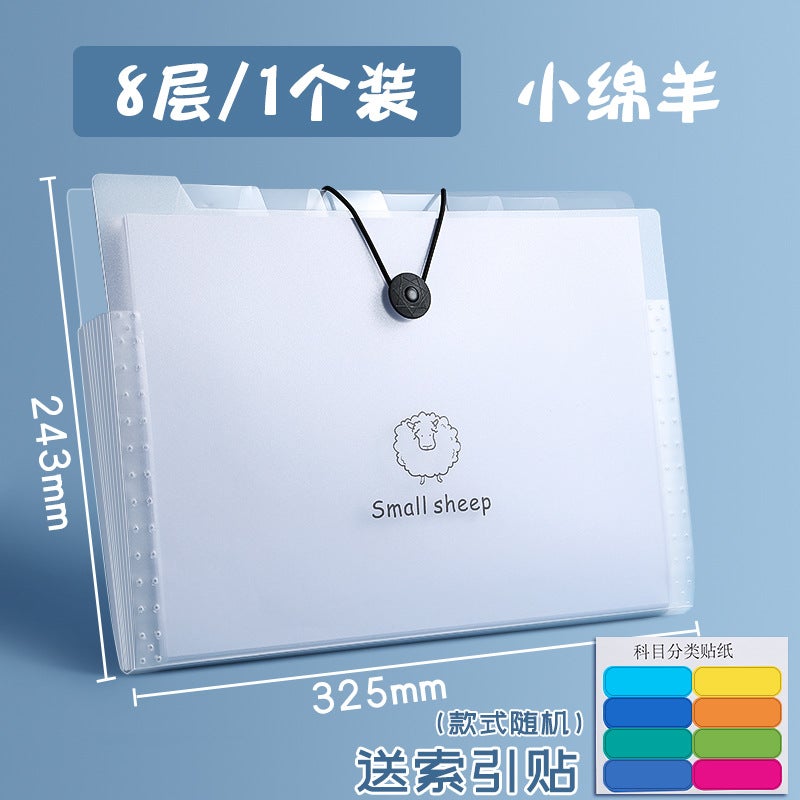 Customized Office Rainbow Organ Bag Pp Transparent A4 Folder Student Examination Paper File Storage Organ Bag - Image 1