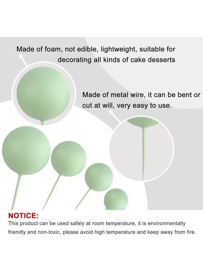 ASTARON 32 Pcs Ball Cake Topper Decorations Mini Balloons Cake Topper Sticks Foam Balls Cake Picks Cake Topper Balls Cake Decorations for Wedding Party Birthday Cake Decorating (Green Gold) - Image 3