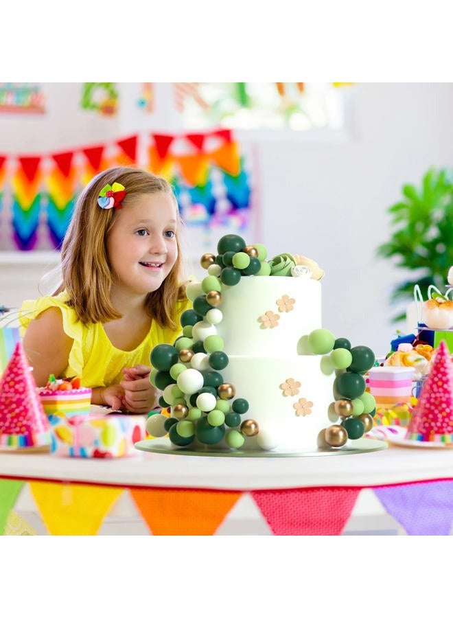 ASTARON 32 Pcs Ball Cake Topper Decorations Mini Balloons Cake Topper Sticks Foam Balls Cake Picks Cake Topper Balls Cake Decorations for Wedding Party Birthday Cake Decorating (Green Gold) - Image 5