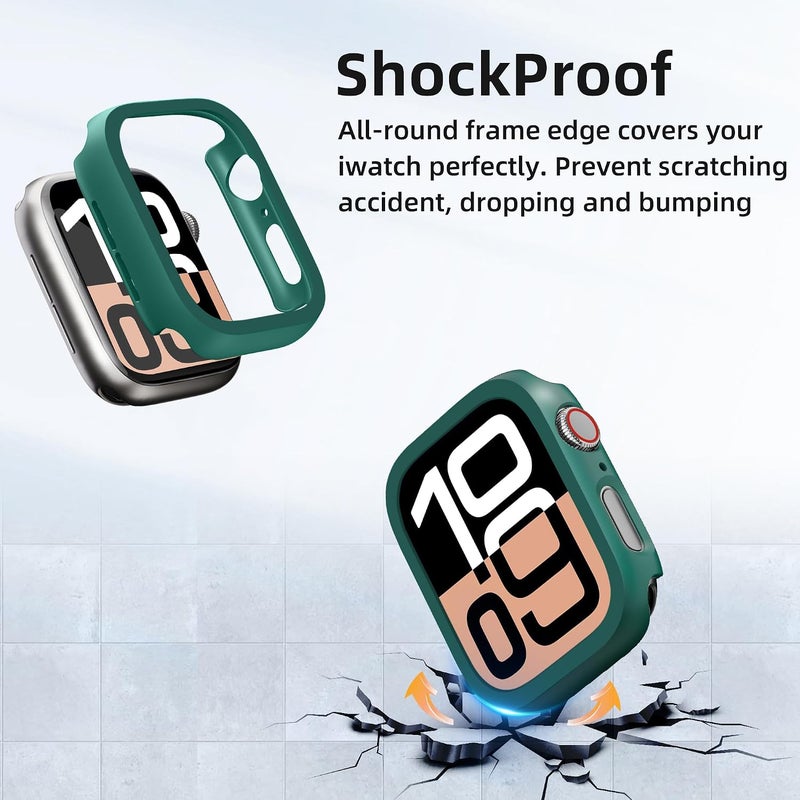 2 Pack [NO Screen Protector] Bumper Case for Apple Watch Series 10 42mm, Slim Thin Shockproof Bumper Cover, Hard PC Protective Frame All-Around Edge for iWatch 42mm Accessories, Green - Image 4