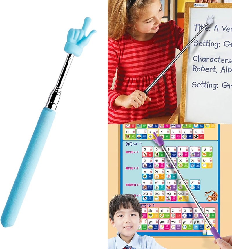 Extendable Teachers Hand Pointer Telescopic Teaching Pointers Whiteboard for Handheld Presenter Classroom Telescopic Teachers Teaching Finger for Retractable Pointing Stick - Image 1