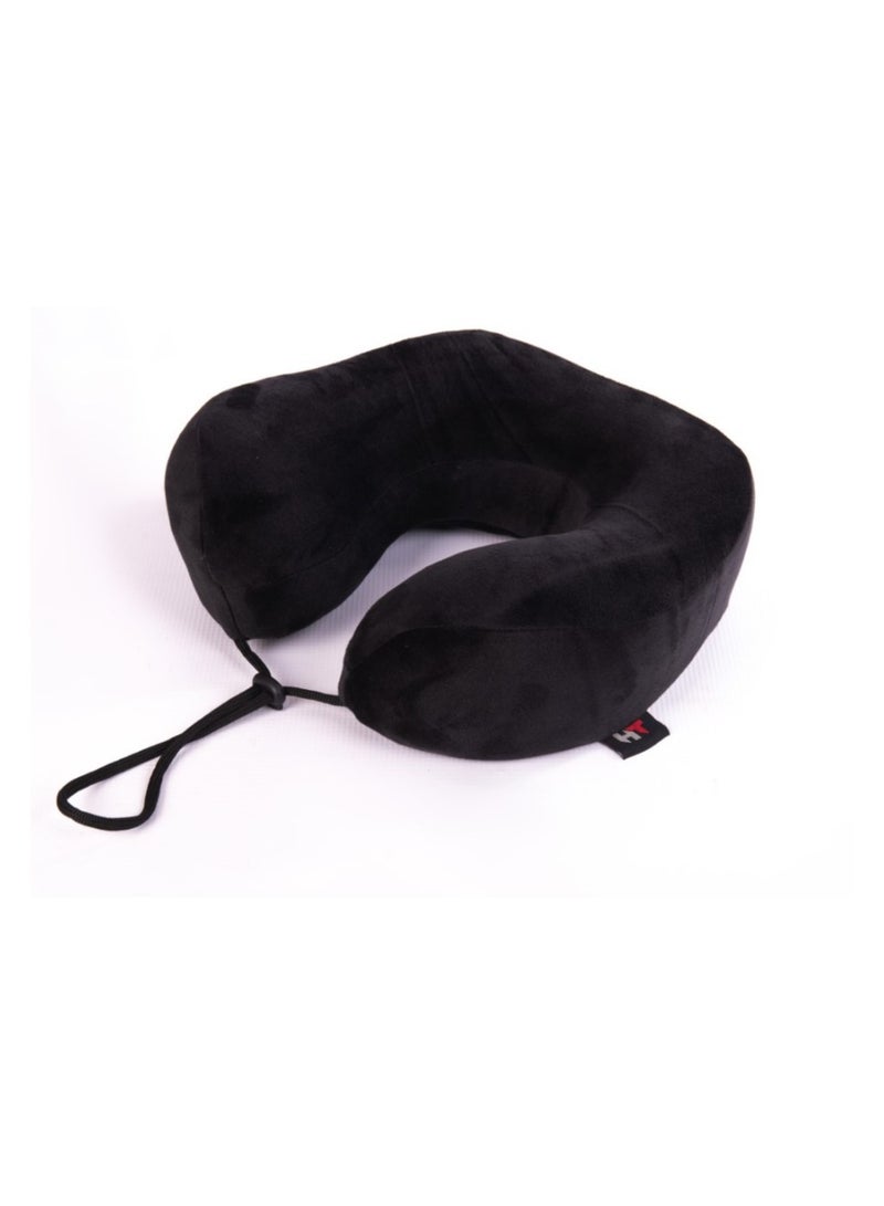 HT Memory Foam Travel Neck Pillow, Black - Image 1