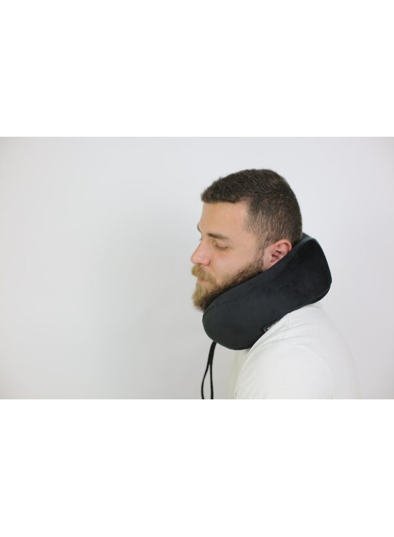 HT Memory Foam Travel Neck Pillow, Black - Image 2