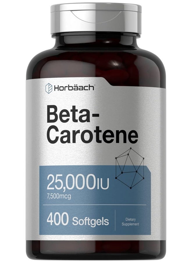 Horbaach Horbäach Beta Carotene 25000 IU Softgels | 7,500 mcg | 400 Count | Non-GMO and Gluten Free Formula | Vitamin A as Beta-Carotene Supplement | Value Size  - Image 1