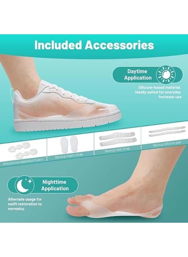 Upgraded Bunion Corrector with Press-Button Adjustment – Big Toe Separator & Silicone Pad, Orthopedic Bunion Splint for Left & Right Foot – For Men & Women - Image 3