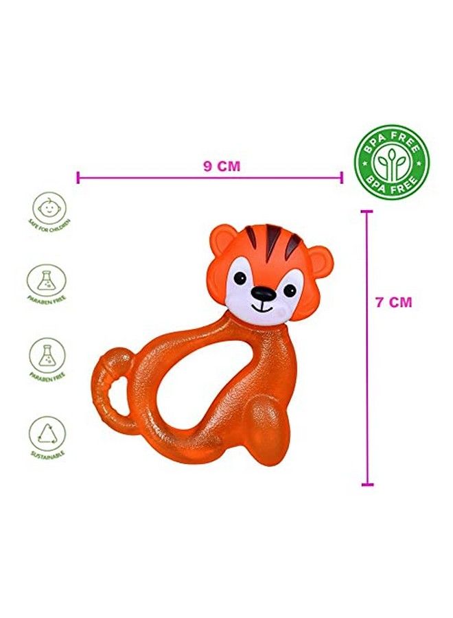 Tinny Tots عضاضات مائية للأطفال مهدئات مغذيات طعام مصاصة سيليكون للأطفال لتخفيف آلام اللثة والأسنان للأطفال الرضع والأطفال الصغار حديثي الولادة (3 أشهر+؛ نمر) - Image 4