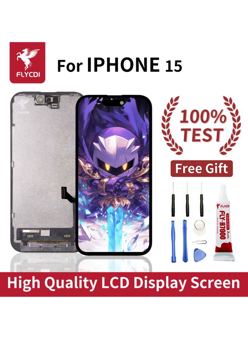 FLYCDI For iPhone 15 Soft OLED IC Removable, LCD Display Screen Replacement Kit with Installation Tools, High Brightness, Wide Color Gamut, Mobile Phone Repair Parts - Image 2
