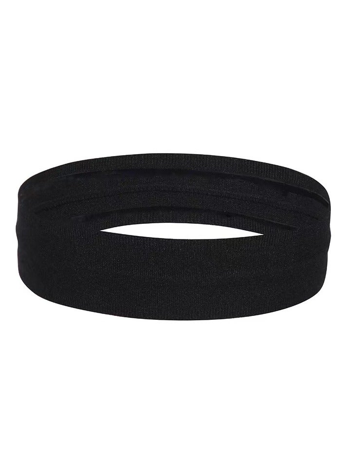 Generic 2 Pcs Black Headbands, Women's Headbands Men's Sports Headbands, Fitness Hairbands, Running Workout Bands  - Image 3