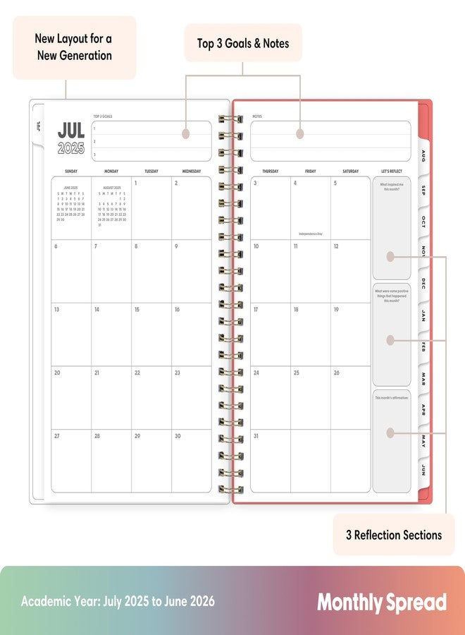 Blue Sky Gen Z 2025-2026 Weekly and Monthly Academic Year Planner Calendar, July 2025 - June 2026, 5" x 8", Flexible Interchangeable Cover, Wirebound, Laminated Tabs, Storage Pocket, Gladys - Image 4