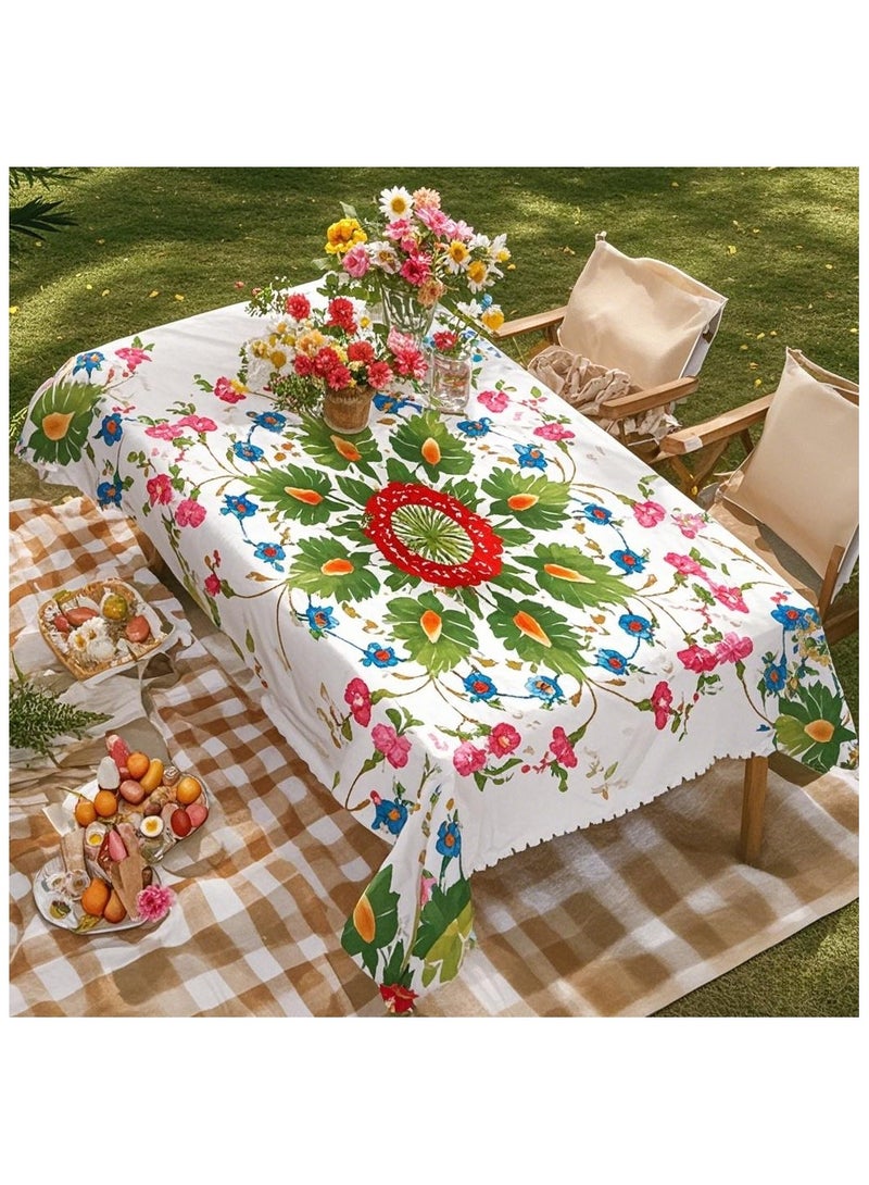 آنا قماش ديكور طاولة مستطيل مقاوم للماء والزيوت مطبوع - Image 5