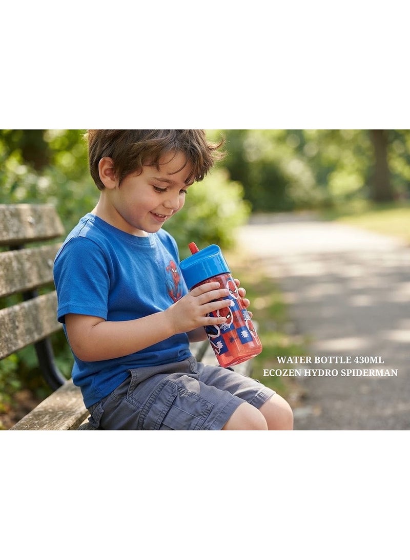 Stor Marvel Spider-Man Ecozen Hydro Water Bottle for Kids – 430ml BPA-Free Reusable Leak-Proof Drinking Bottle with Flip-Top Lid, Lightweight Durable School Sports Travel Water Bottle for Boys & Girls - Image 5