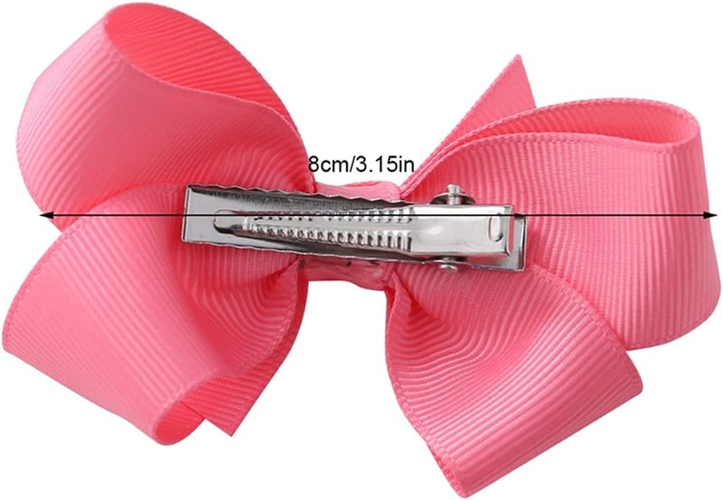 Proxima Direct Closed & open space compatible 3 Inch Baby Girls Clips,20 PCS baby Hair Clips,Grosgrain Boutique Solid Color Ribbon Mini Hair Bows Clips for Baby Girls Teens Infants Kids Toddlers Children Easy assemble alternatives - Image 3
