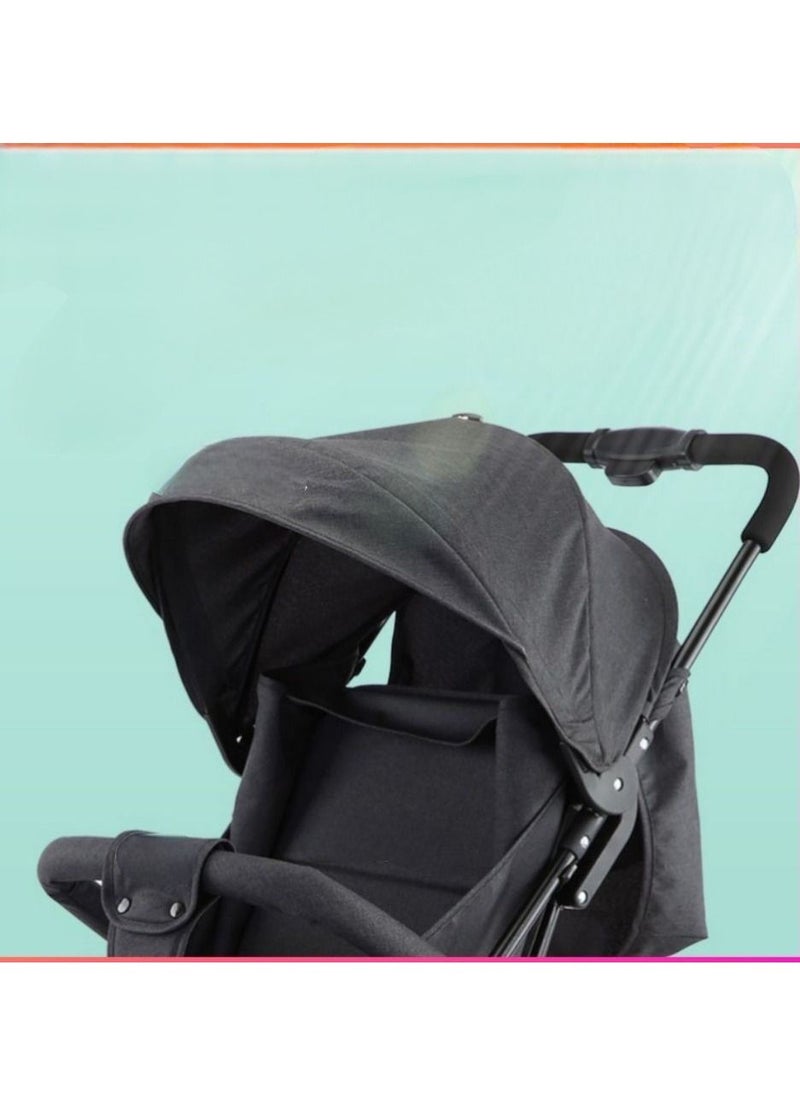 Generic Baby Pram Stroller With Sunshade Canopy Light Weight Easy Fold And Smooth Wheels Portable Baby Stroller  - Image 4