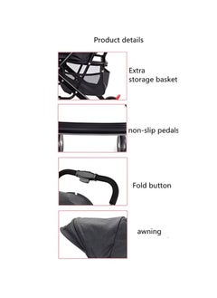 Generic Baby Pram Stroller With Sunshade Canopy Light Weight Easy Fold And Smooth Wheels Portable Baby Stroller  - Image 5