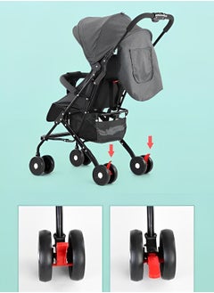 Generic Baby Pram Stroller With Sunshade Canopy Light Weight Easy Fold And Smooth Wheels Portable Baby Stroller  - Image 3