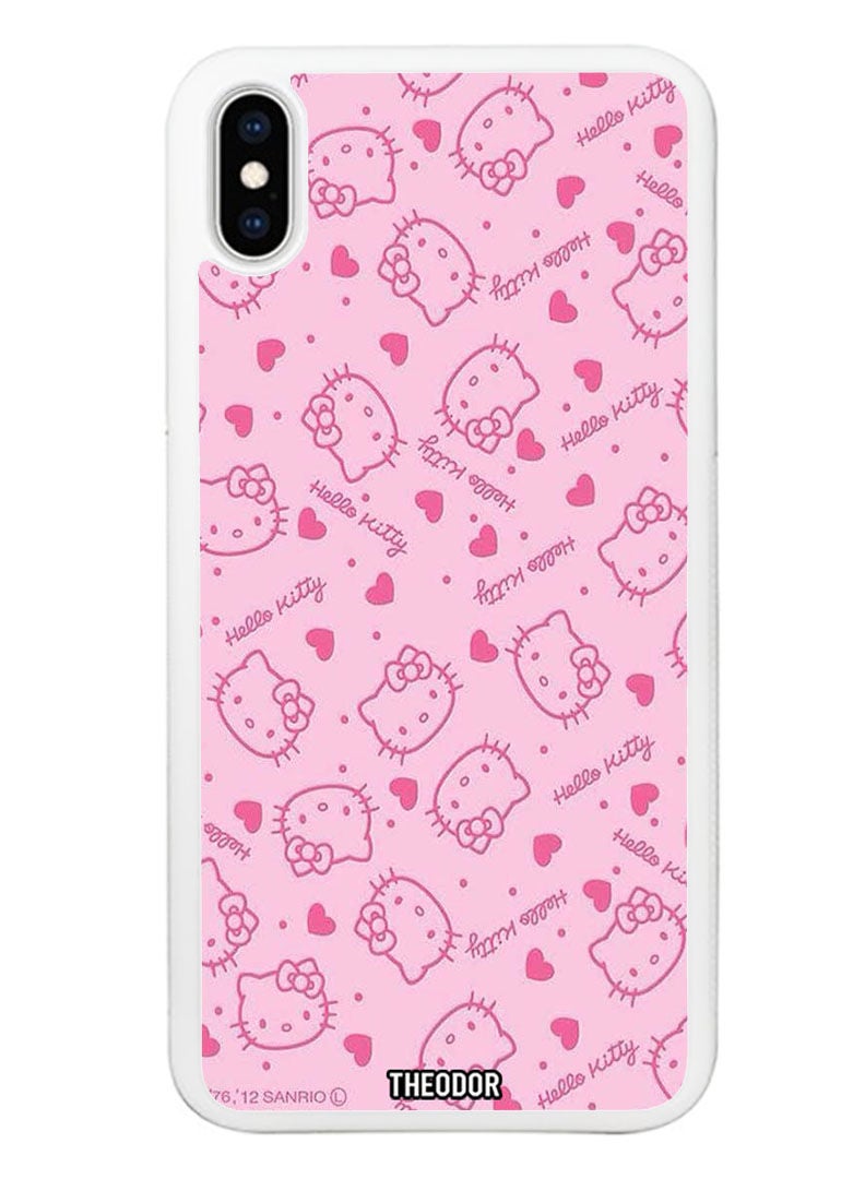 Theodor Protective Case Cover For APPLE IPHONE X/XS  Hello Kitty Tags  (White Bumber) - Image 1
