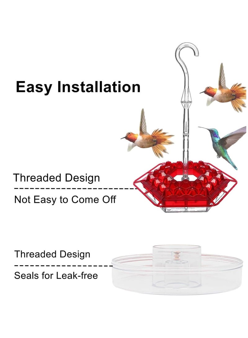 SOLARAE Sherem Hummingbird Feeder for Outdoors Hanging, Ant and Bee Proof, Easy to Clean and Refill, Garden Decor - Image 2