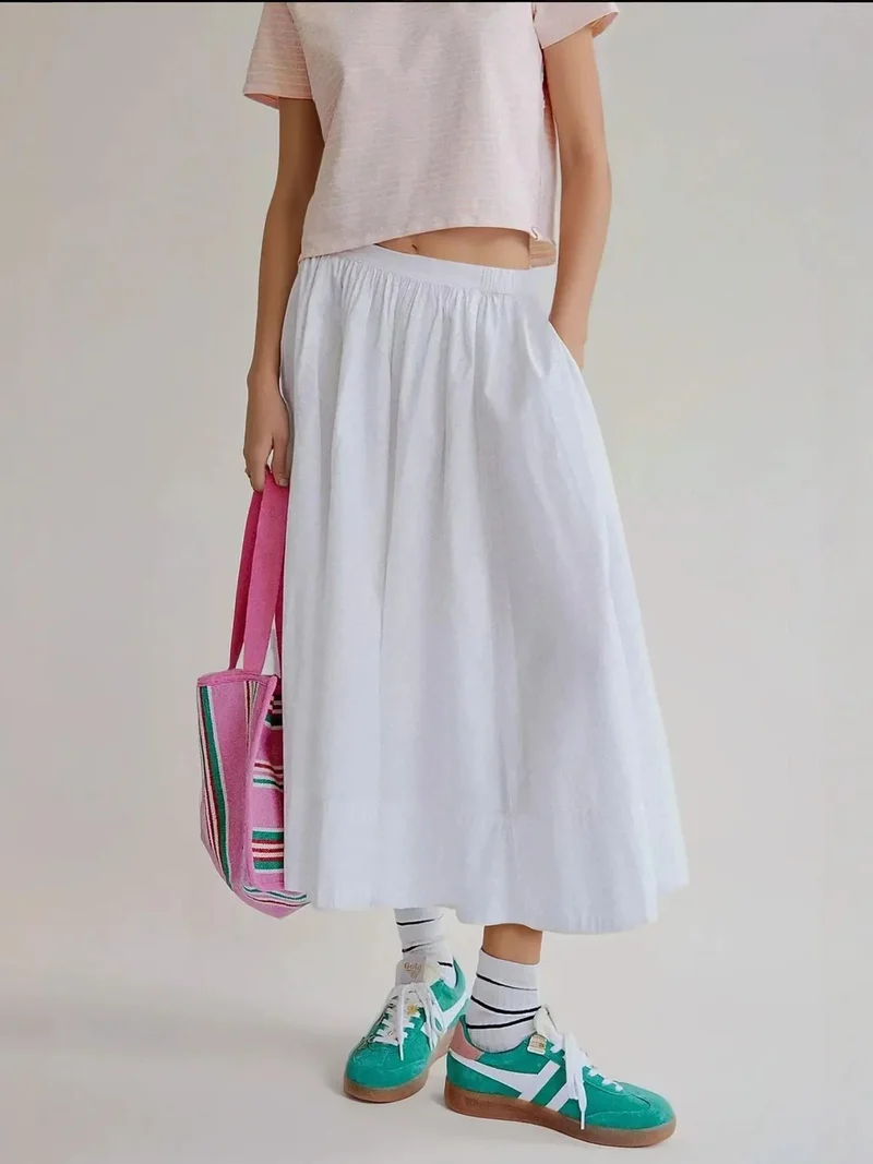 زوبعة تنورة ماكسي بتصميم حرف