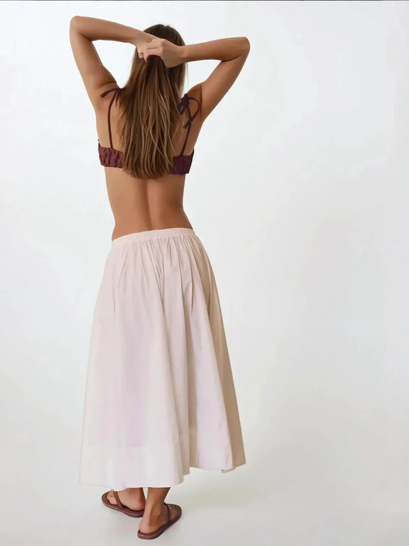 Hiccup White Maxi A-Form Fit Skirt for Women | Best Price UAE