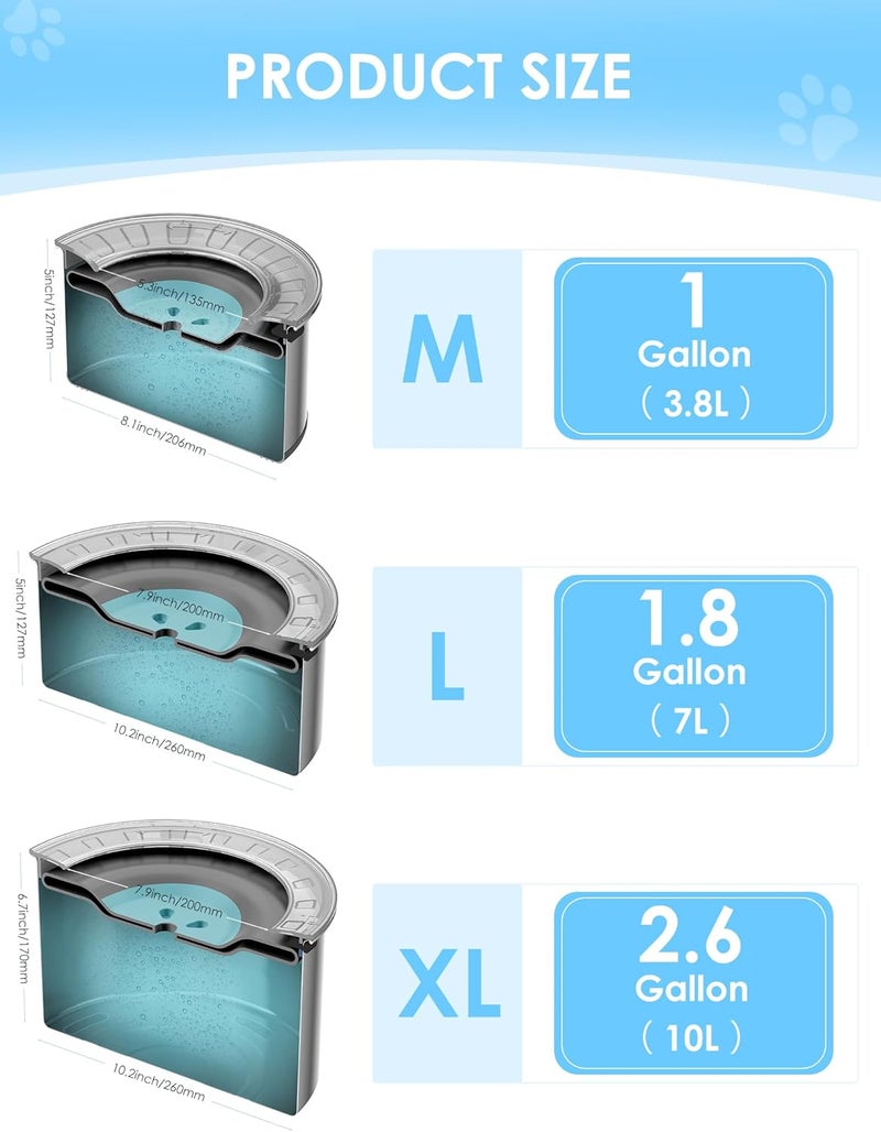 heouvo وعاء ماء كبير للكلاب سعة 1.8 جالون من هيوفو، غير قابل للانسكاب، [غ��اء مضاد للحفر وقاعدة مطاطية] وعاء ماء مقاوم للانسكاب، مضاد للتناثر والفوضى، بدون تقطير، شرب بطيء، ستانلس ستيل، للكلاب التي تشرب بفوضى، للسيارة - Image 4