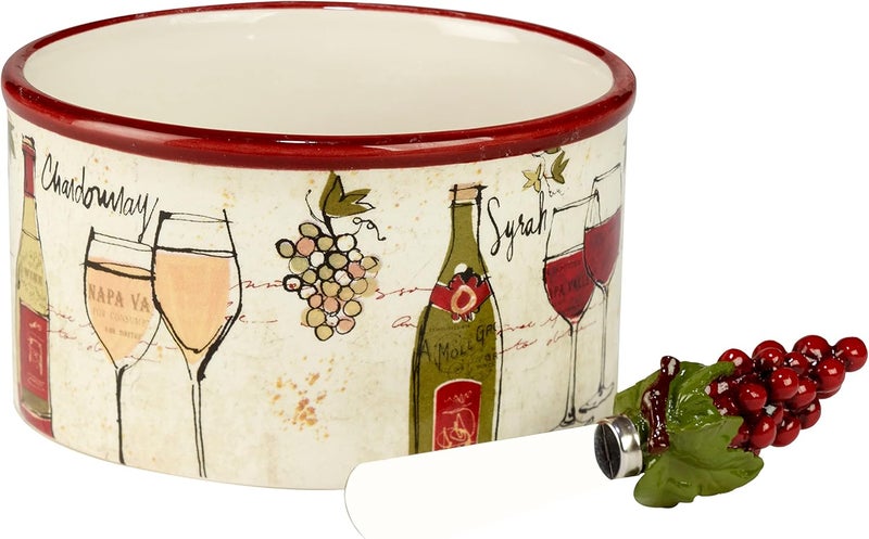 Certified International Wine Country Dip Bowl with Spreader 5inch Diameter 28925