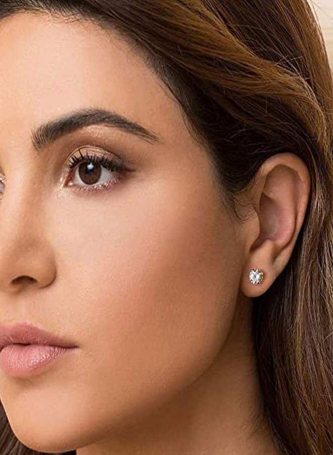 HAWAWA 6Pairs 20G Hypoallergenic Brithstone Stud Earrings for Women Men Flatback Earrings Stainless Steel 3mm-8mm Cubic Zirconia Earrings Piercing Ear Cartilage Silver - Image 5