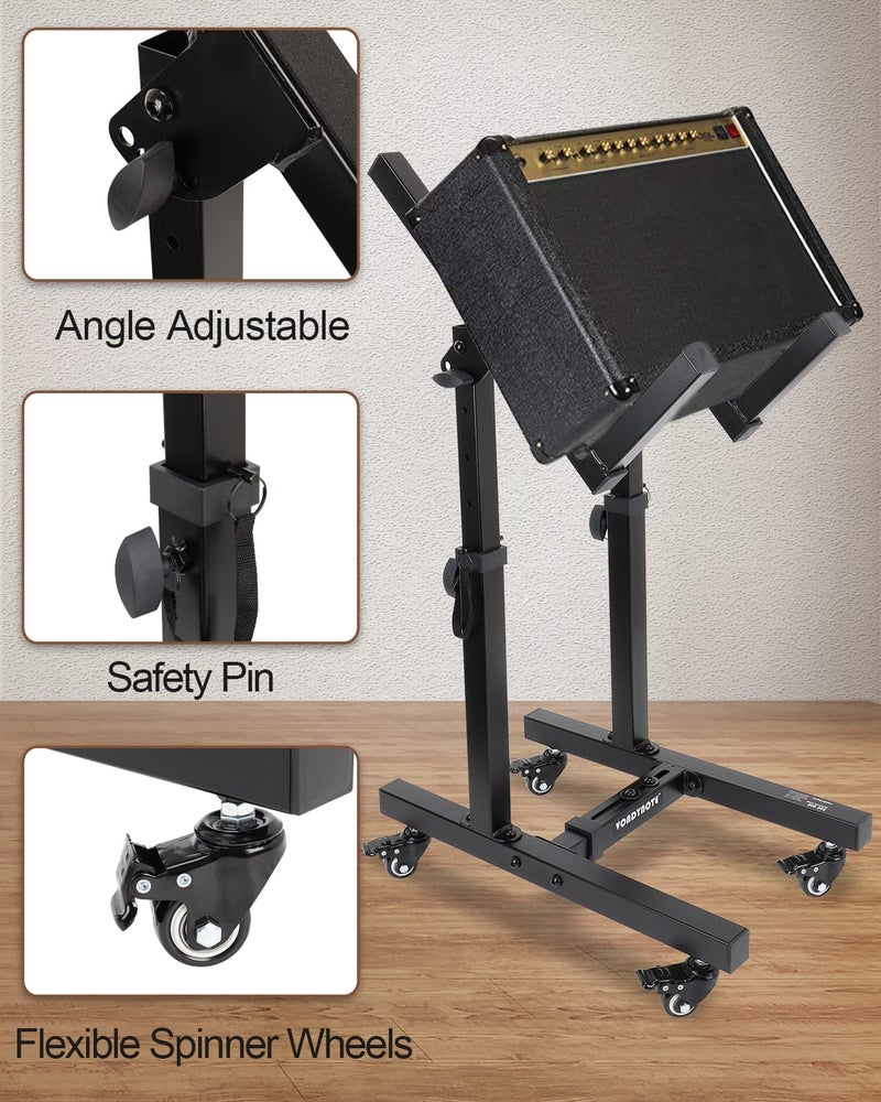 Vondynote Adjustable Mobile Guitar Amplifier Stands or Amps Speaker Cabinet Stands or Stage Monitor Tilt Guitar Combo Stands - Image 2