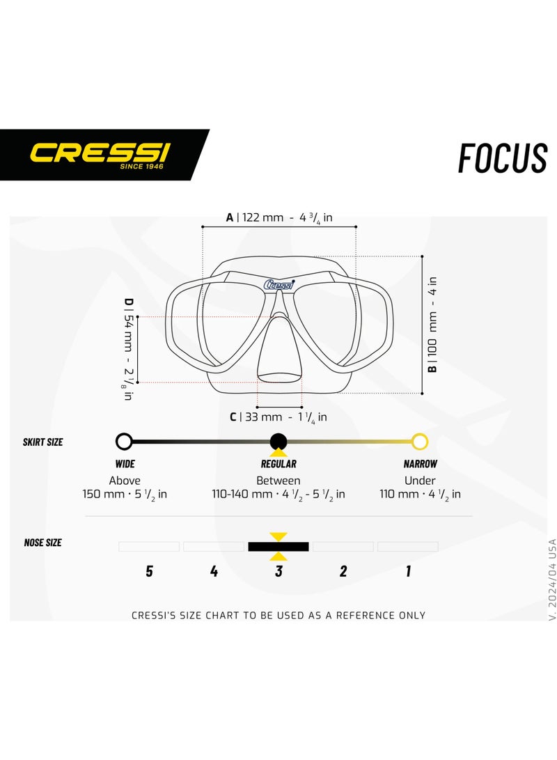Cressi Focus Diving Mask Clear/Aquamarine - Image 3