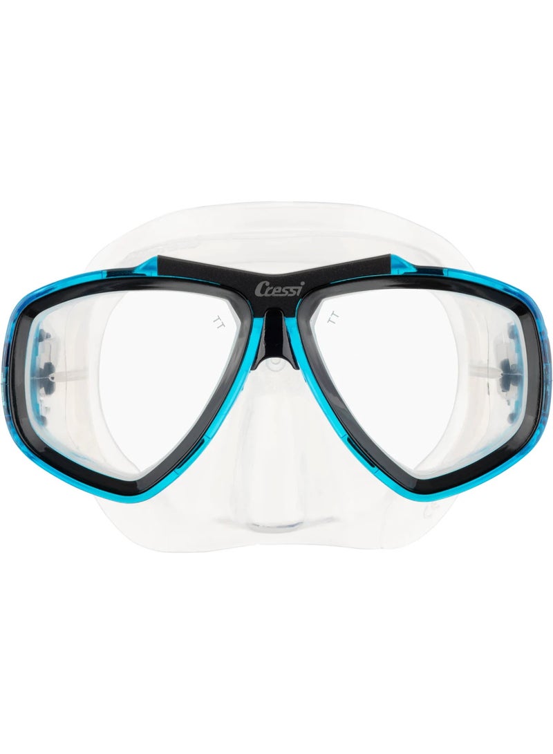 Cressi Focus Diving Mask Clear/Aquamarine - Image 2