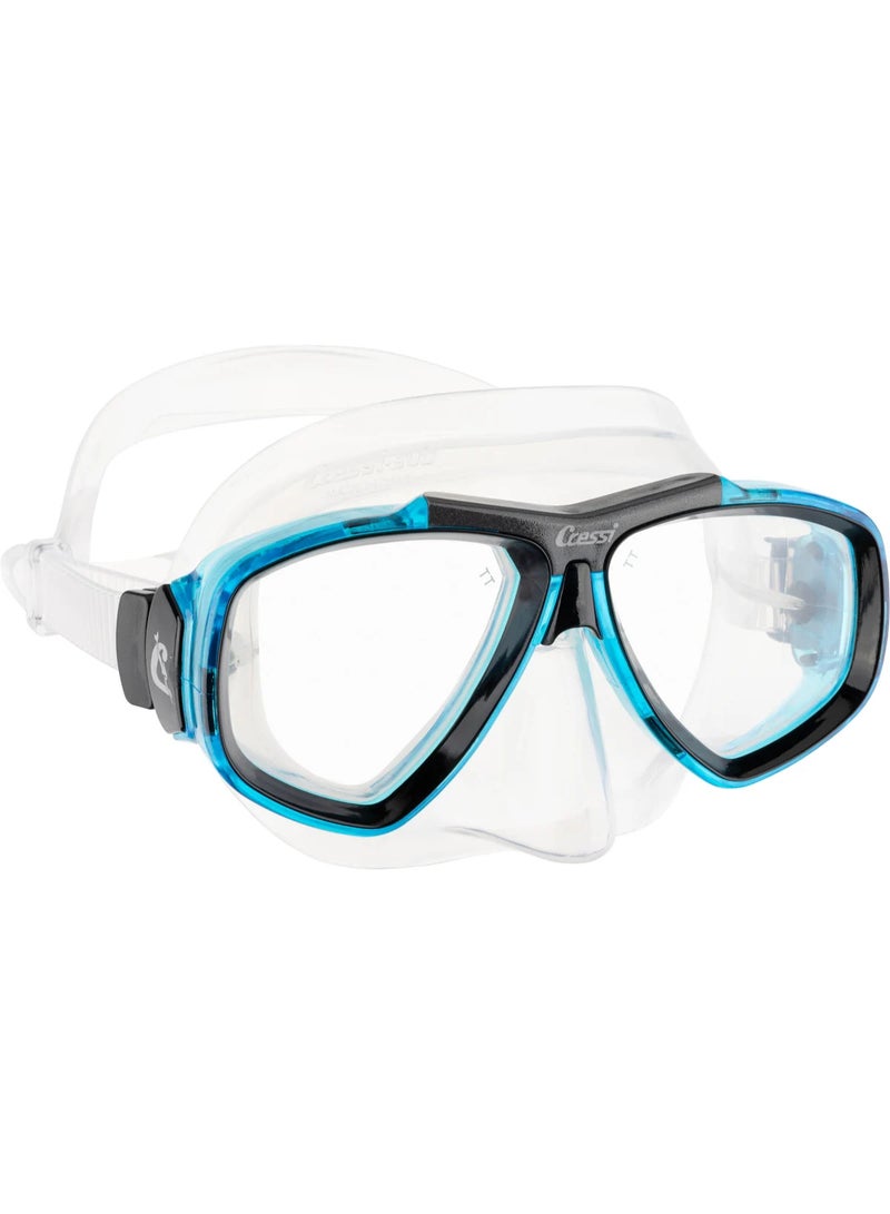 Cressi Focus Diving Mask Clear/Aquamarine - Image 1