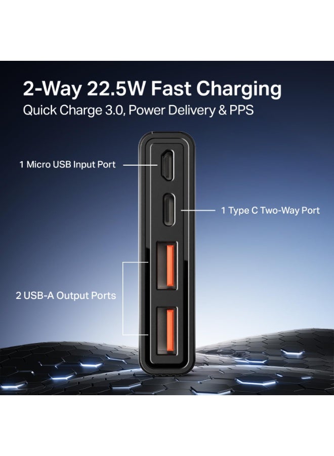بوات باور بانك boAt Energyshroom PB300 بسعة 10000 مللي أمبير، شحن سريع 22.5 واط، حماية ذكية 12 طبقة، مؤشرات LED وهيكل من سبائك الألمنيوم مدخل USB Type-C (أسود كربوني) - Image 3