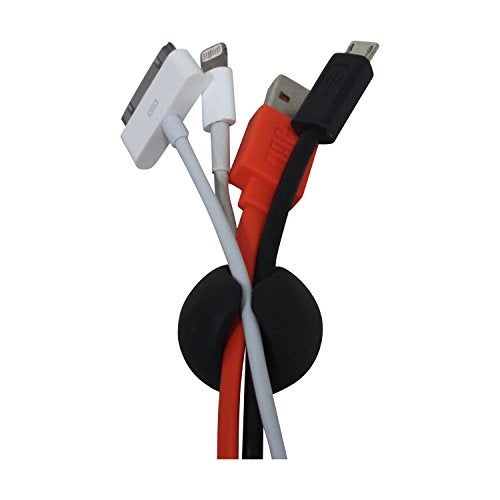 ROK Hardware Multipurpose Silicone Cable Clip Grip Wire Cord Type USB Desk Wall Desktop Organizer Charger Holder (20 Pack, Black) - Image 3