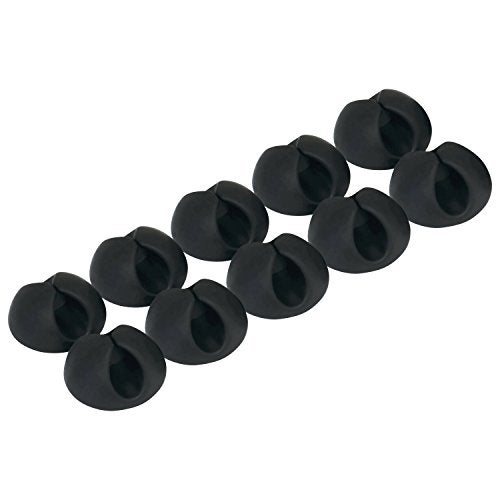 ROK Hardware Multipurpose Silicone Cable Clip Grip Wire Cord Type USB Desk Wall Desktop Organizer Charger Holder (20 Pack, Black) - Image 1
