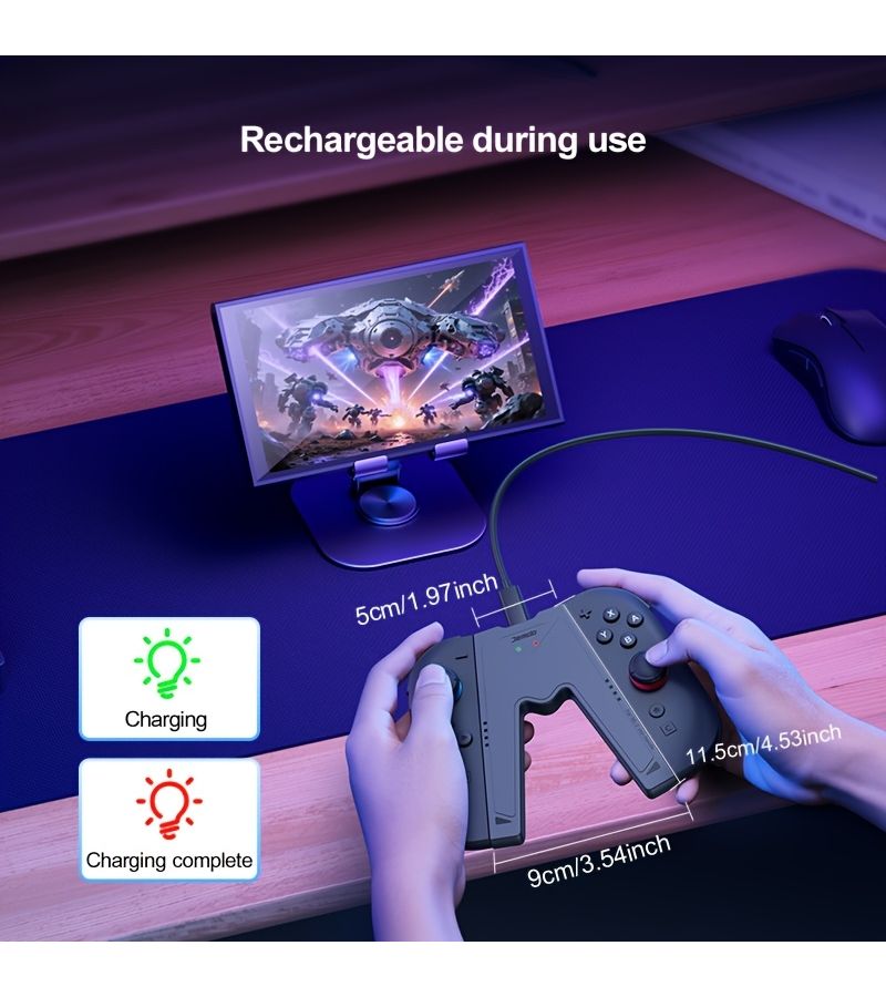 Controller Stand Holder Arm Case For Switch 2 Orange With 6 Free Joystick Caps - Image 5