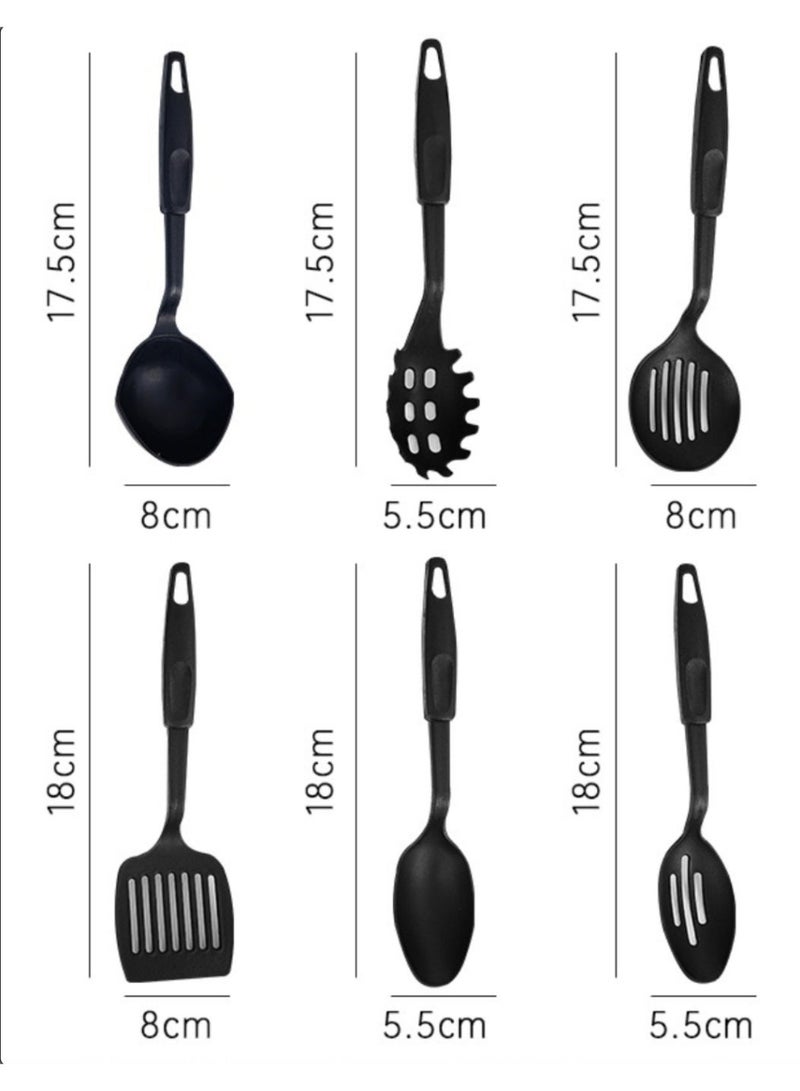 Cookware Sets, soup Pots and fry Pans Set Non Stick , Kitchen Set,  with 6 pcs of kitchen tools, Black - Image 3